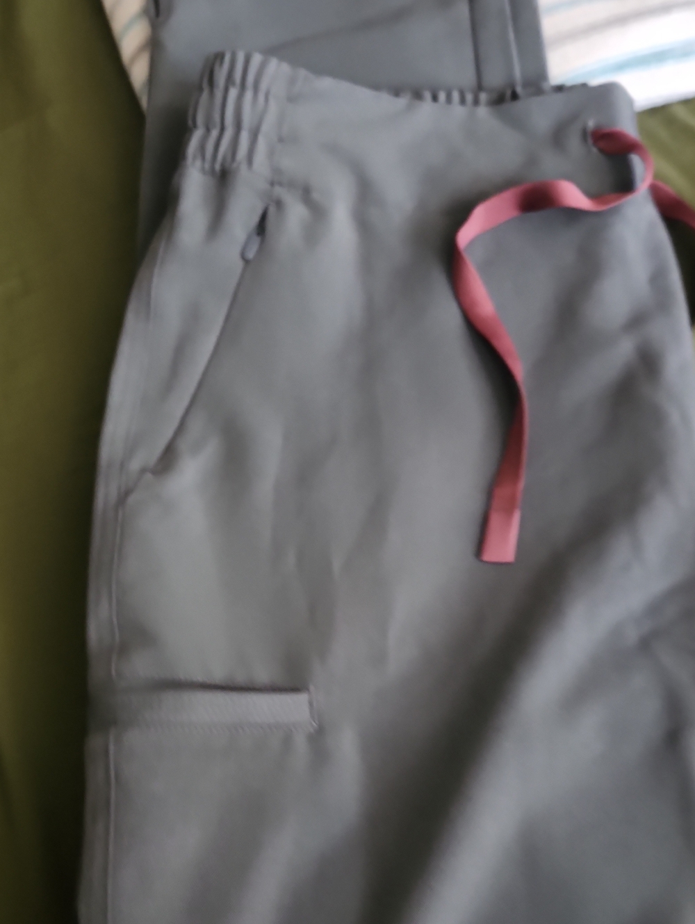 Figs Men's Gray Joggers with Pink Drawstring